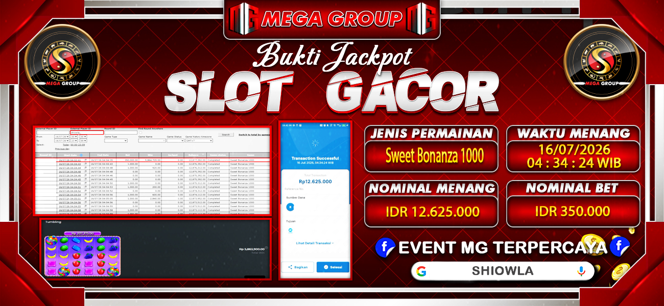 Bukti JP situs Shiowla hari Kamis, 16 Juli 2026
