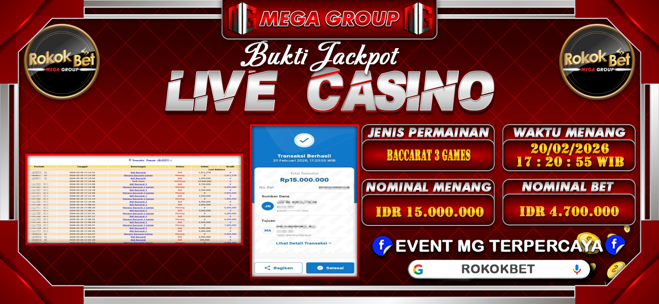 Bukti JP situs Rokokbet hari Jumat, 20 Februari 2026