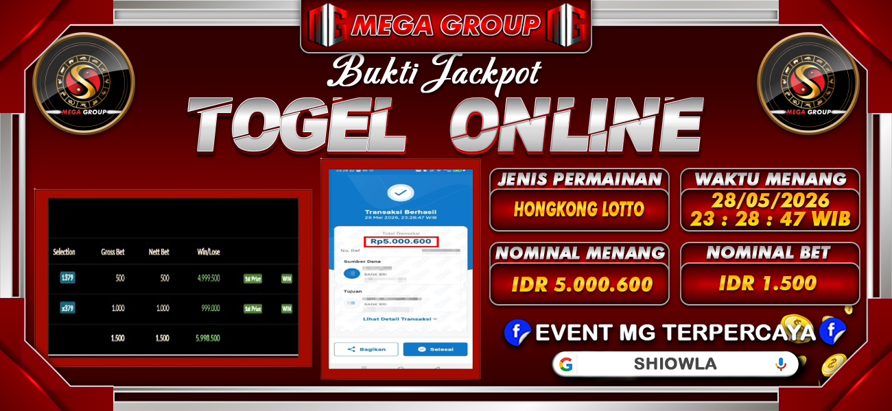 Bukti JP situs Shiowla hari Sabtu, 30 Mei 2026