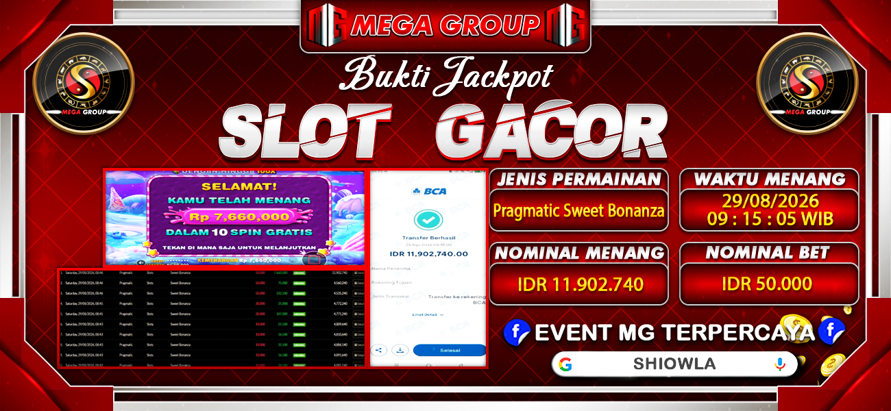 Bukti JP situs Shiowla hari Sabtu, 29 Agustus 2026