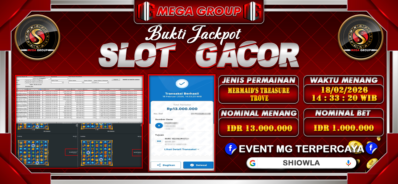 Bukti JP situs Shiowla hari Rabu, 18 Februari 2026