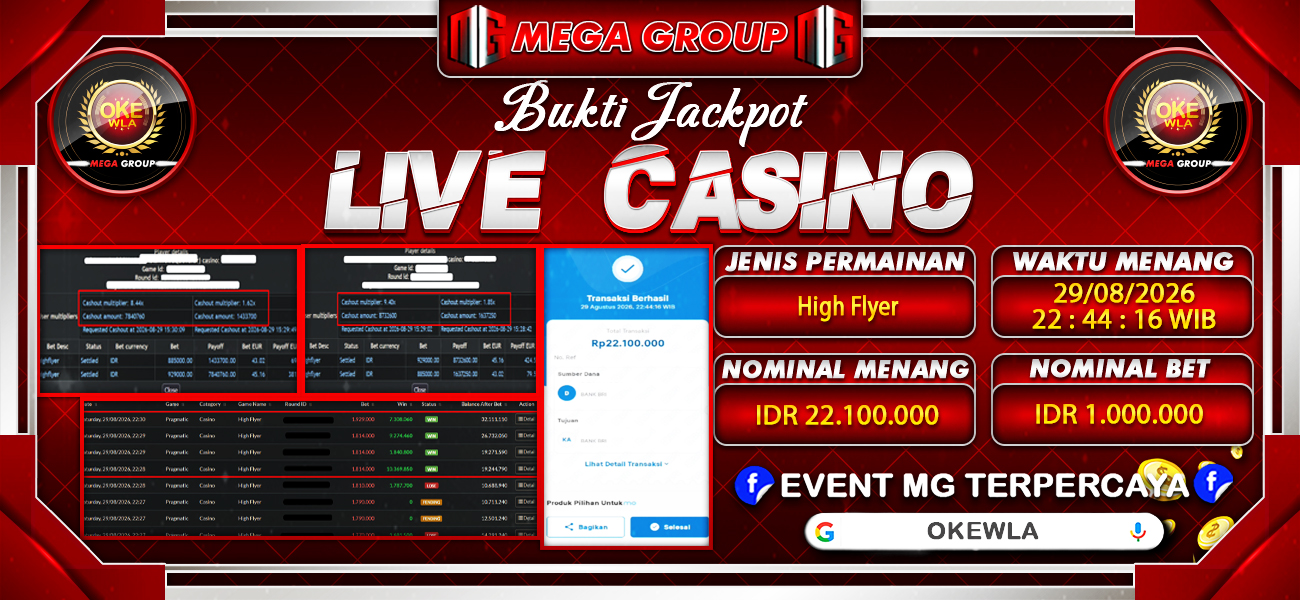 Bukti JP situs Okewla hari Sabtu, 29 Agustus 2026