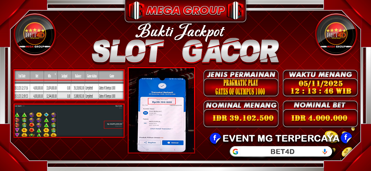 Bukti JP situs Bet4D hari Rabu, 05 November 2025