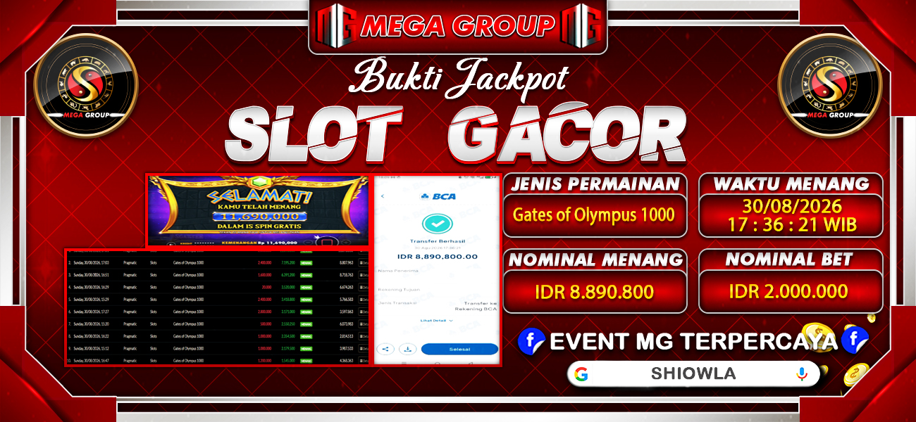 Bukti JP situs Shiowla hari Minggu, 30 Agustus 2026