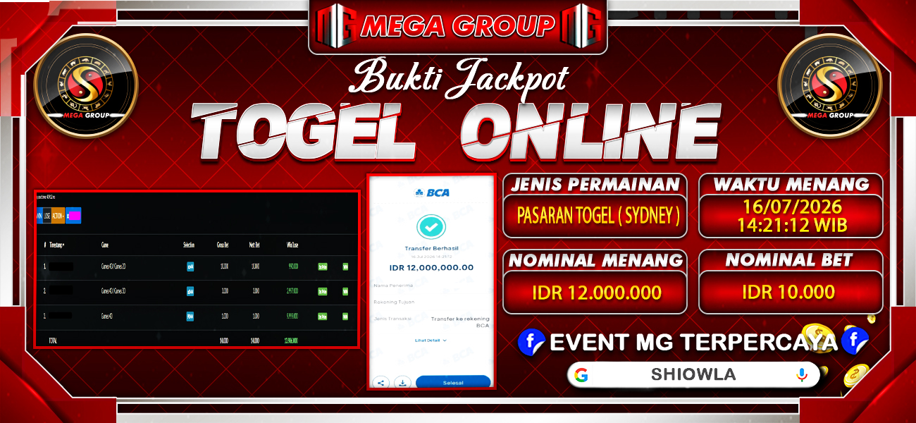 Bukti JP situs Shiowla hari Kamis, 16 Juli 2026