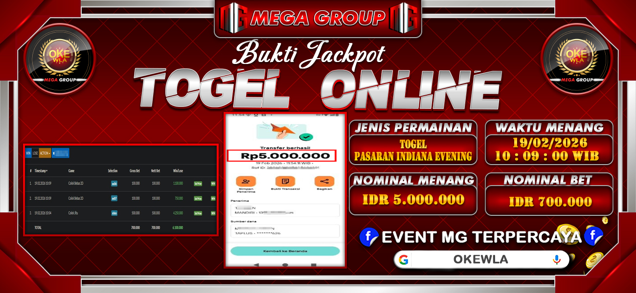 Bukti JP situs Okewla hari Kamis, 19 Februari 2026