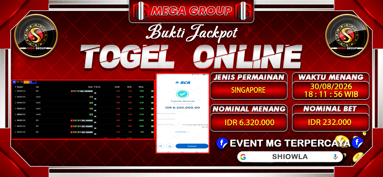 Bukti JP situs Shiowla hari Minggu, 30 Agustus 2026
