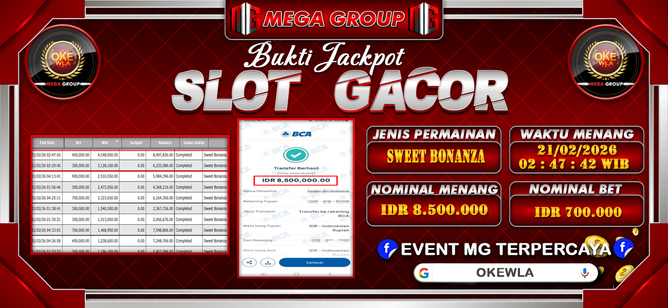 Bukti JP situs Okewla hari Sabtu, 21 Februari 2026