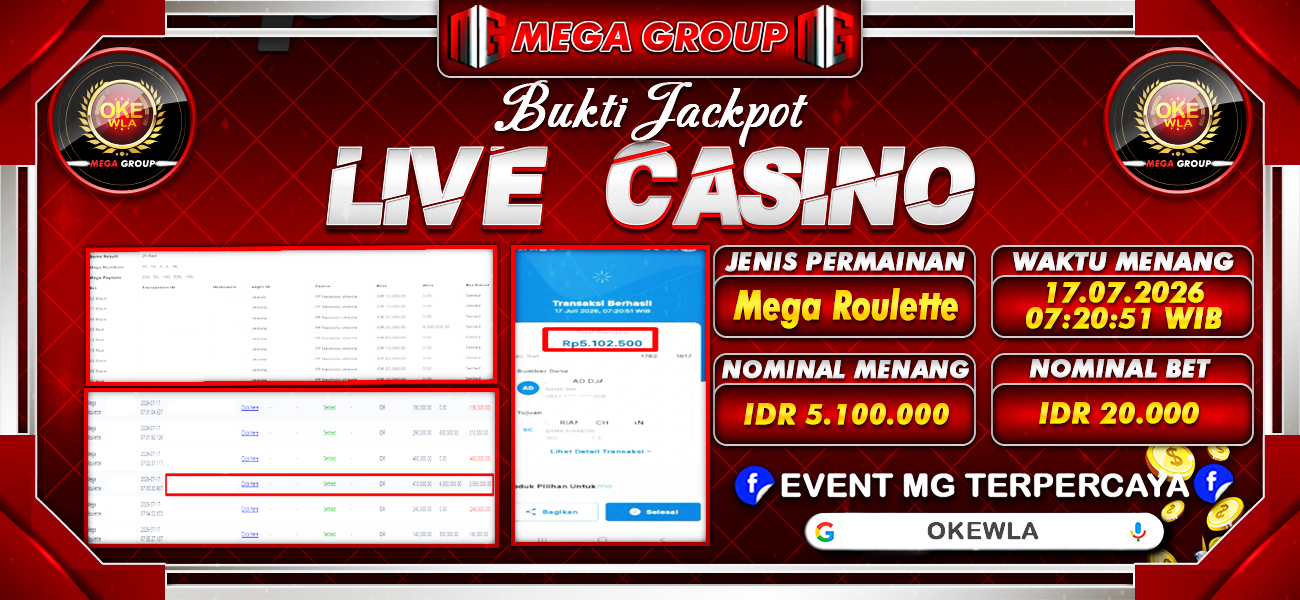 Bukti JP situs Okewla hari Jumat, 17 Juli 2026